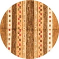 thumbnail image 1 of Ahgly Company Indoor Round Abstract Orange Contemporary Area Rugs, 3' Round, 1 of 1