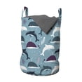 thumbnail image 1 of Nautical Laundry Bag, Cartoon Sea Life Underwater World with Whales Dolphins Bubbles and Corals, Basket with Handles Drawstring Closure for Laundromats, 13" x 19", Sea Blue Multicolor, by Ambesonne, 1 of 4