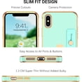 thumbnail image 2 of iPhone X Case,iPhone Xs Case,Slim Fit Plating Heart Soft TPU with Adjustable Wristband Kickstand Scratch Resistant Shockproof Protective Phone Cover for Apple iPhone X/XS 5.8 Inch,Green/Golden, 2 of 18
