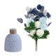 thumbnail image 3 of 1 juego de hortensias artificiales decorativas, flores falsas, hortensias simuladas con jarrón, 3 of 7