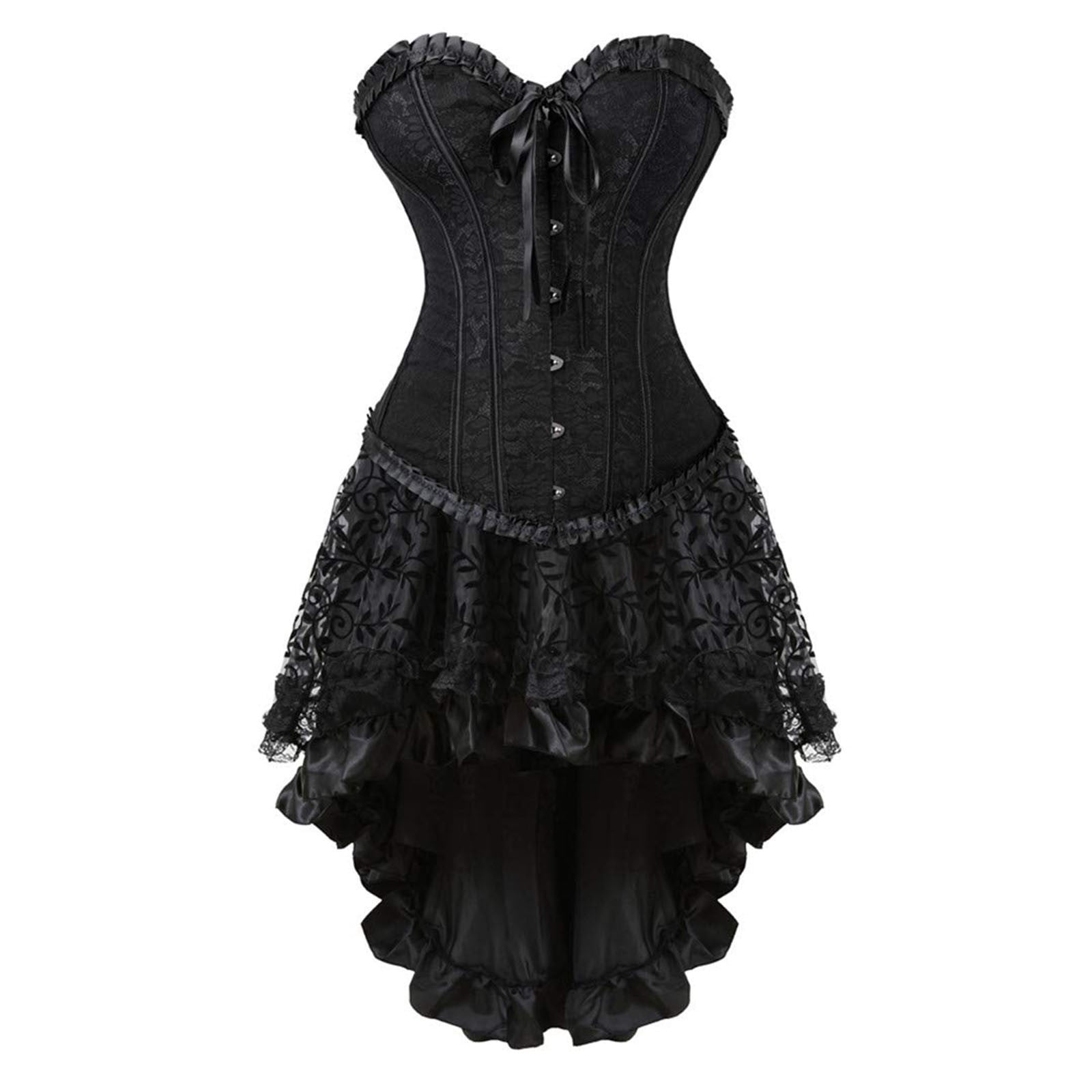 Black Lace Tulle Burlesque Tutu Skirt Steampunk Goth Halloween Vintage Victorian 