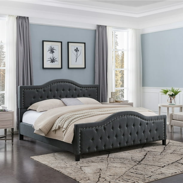 Virgil King Upholstered Traditional Bed, Christopher Knight Home King Headboard
