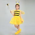 thumbnail image 6 of JAJAHO Girls Bee Animals Dress Up Outfits Short Sleeve Tutu Mini Dress With Hat Wings Socks Magic Wand 5PCS Set For Kids 1-10 Years Trendy Outfit, 6 of 6