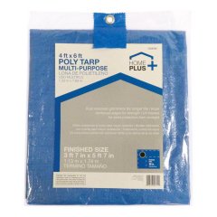 2PC Home Plus Home Plus - P46-88W - 4 ft. W x 6 ft. L Light Duty Polyethylene Tarp Blue