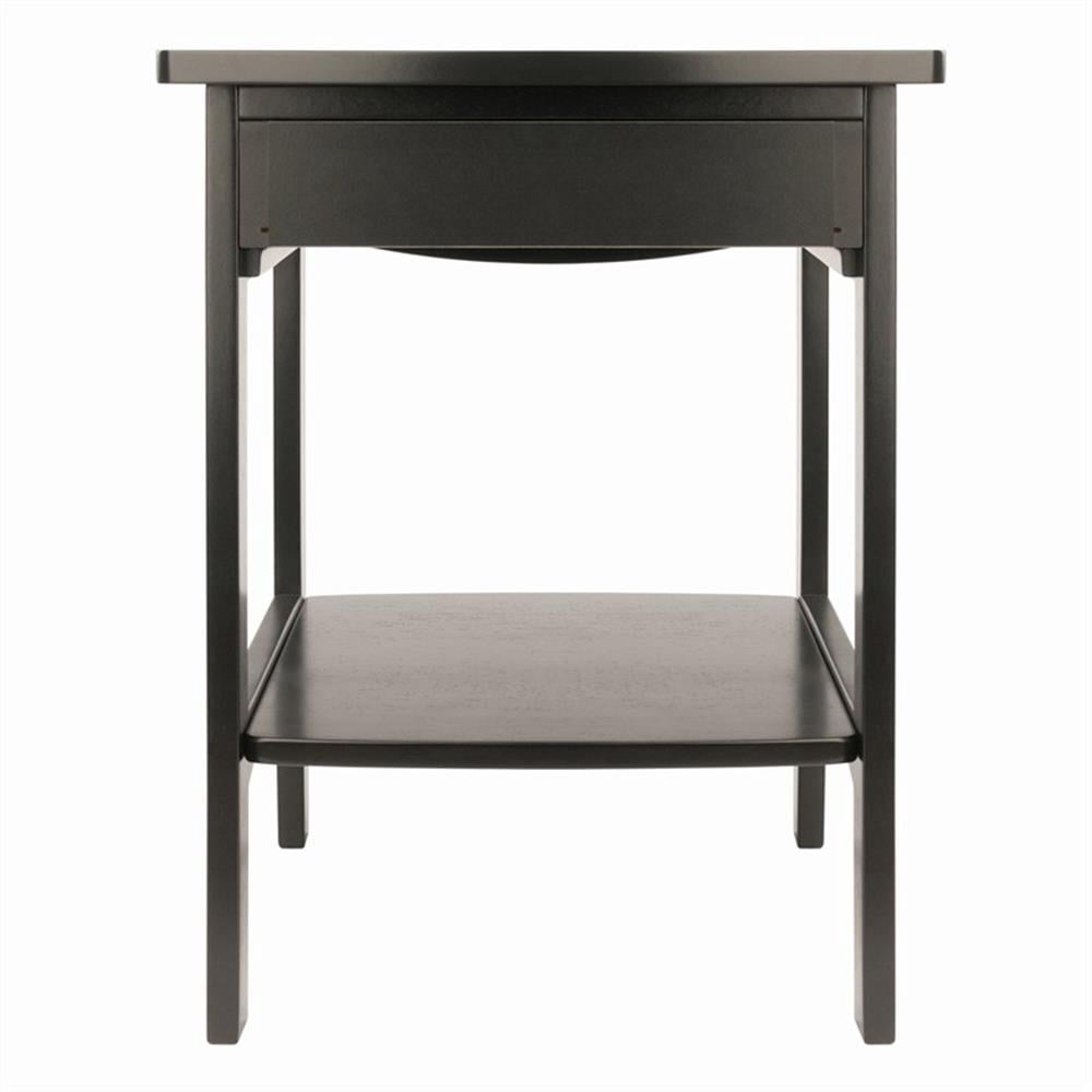 Winsome Claire Curved Nightstand, Accent Table, Black Finish