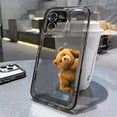 thumbnail image 3 of Funny Cartoon Bear Clear Phone Case For iPhone 14 Pro Max 11 12 13 15 Pro Max Mini X XS XR 78 14 15 Plus Luxury Shockproof Cover, 3 of 5