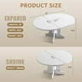 thumbnail image 2 of iPormis 59" Round Extendable Dining Room Table for 6, Modern Oval Kitchen Table with Heavy Duty Wood Base, Dinette for Kitchen Living Room,White, 2 of 8