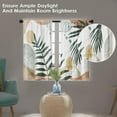thumbnail image 4 of Leaves Plants Boho Kitchen Curtains, Bohemian Mid Century Short Window Curtains Set of 2, Window Treatment Tier Curtains for Kitchen Over Sink Dining Room Decor (26x36 Inch), 4 of 6