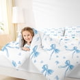 thumbnail image 3 of Erosebridal Cute Blue Bow Bedding Comforter Set for Girls, Polkadot Ribbon King Bedding Sets for Kids, Polkadot Reversible, 7 Pieces, 3 of 6