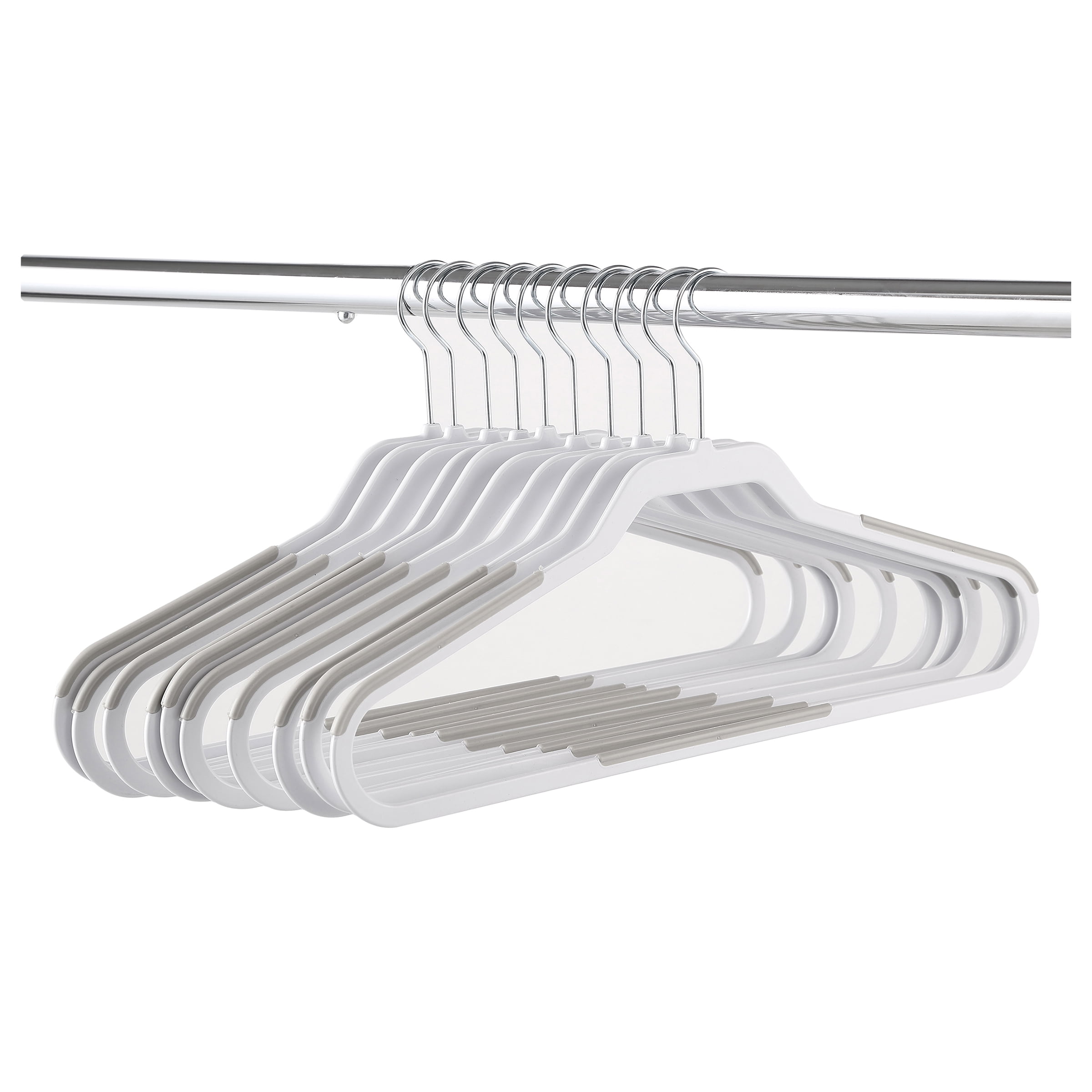 White Standard Plastic Hangers Made in The USA Notched Notched White, 60 Pack Set of 60 Durable and Slim