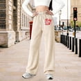 thumbnail image 3 of MuXiKeJi Clothes Girls' High Waist Pants Youth Wide Leg Trousers Blue Button Detail Casual Party School Spring Autumn Vintage Style 14-16Y, 3 of 4
