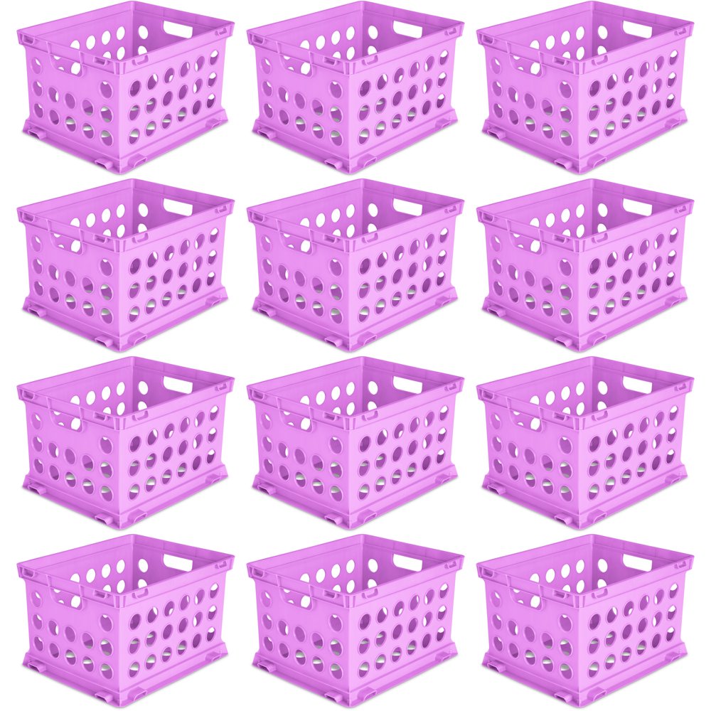 Sterilite Home Office Garage Plastic Stackable Storage File Crate Box