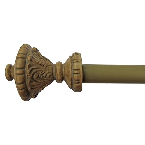 Urbanest Adjustable Single Curtain Rod Set with Garden Finials – 3/4-Inch Diameter, With Cottage Rod, 84–120 Inches