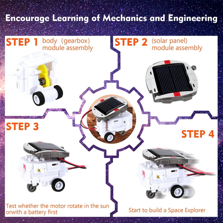 Solar Robots for Kids, 6-in-1 Science Educational Building Toys