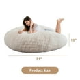 thumbnail image 5 of BYBYME 3 in 1 Queen Size Ultra Soft Lounging Convertible Bean Bag, Beige, 5 of 8