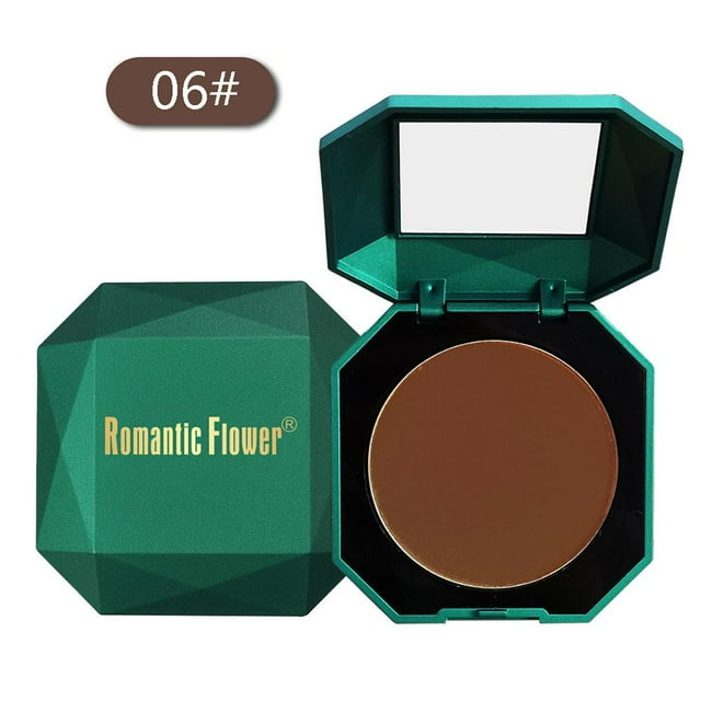 Dark Double-layer Powder With Mirror Powder Puff Matte Cosmetics Waterproof Natural Makeup 10g