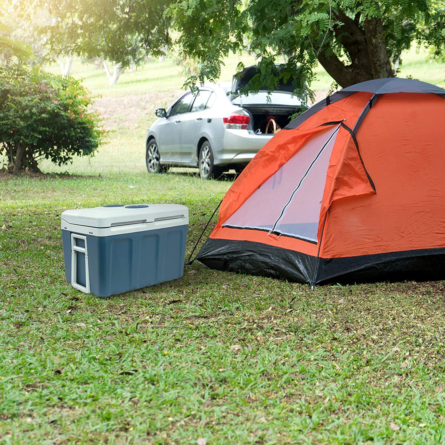 Ivation Electric Portable 45 L Cooler & Warmer W/ Wheels & Handle ...