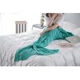 thumbnail image 3 of Manta de sirena, saco de dormir con cola de pez, manta de sofá con patrón de básculas de pescado, regalos para niñas, todas las estaciones, 200x90 cm (verde) Feliz Sencillez, 3 of 5
