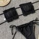 thumbnail image 4 of Gibobby Traje de Baño Sexy Bikini Traje de baño de mujer Ropa de playa Traje de baño Fruncido Acolchado Hollow Push-Up Conjunto de bikini sexy Trajes de (Negro,G), 4 of 5