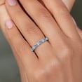 thumbnail image 4 of Gem Stone King 2.80 Cttw Round Swiss Blue Topaz and White Created Sapphire Women Eternity Band Ring | 925 Silver | Gemstone Birthstone | Wedding Engagement Anniversary Promise Ring for Women | Size 7, 4 of 6