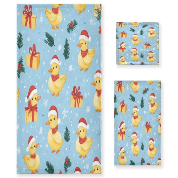 Three-Piece Towel Set Face Towel Towel Set Hand Towel Bath Towel Cotton Bath Towels Bath Towel Sets Hand Bath Towels Christmas Duck
