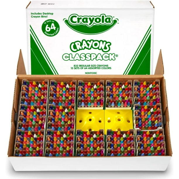 Crayola Crayon Classpack, Bulk School Supplies, 64 Colors, Pack of 832
