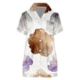 thumbnail image 4 of Christmas Tree Print Womens Short Sleeve Shorts Set Button Down Shirt Matching Drawstring Shorts Lightweight Festive Loungewear, 4 of 4