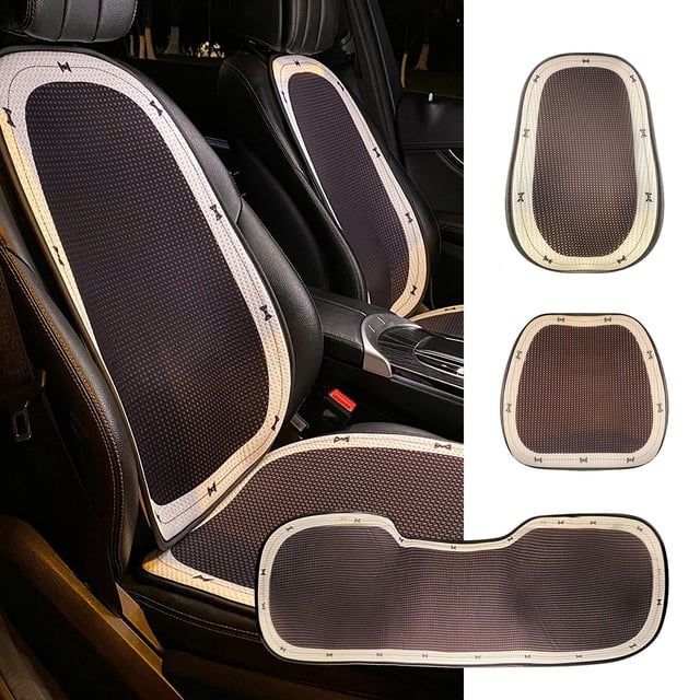 Cojín ventilado para coche de verano - funda de asiento refrigerada transpirable de seda de hielo, malla de panal 3D, ajuste universal para sedán y SUV, 51,57x18,5 pulgadas, beige