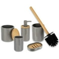 thumbnail image 5 of Contemporary Gray Bathroom Set with Bamboo Touch - 5 pieces, 5 of 8