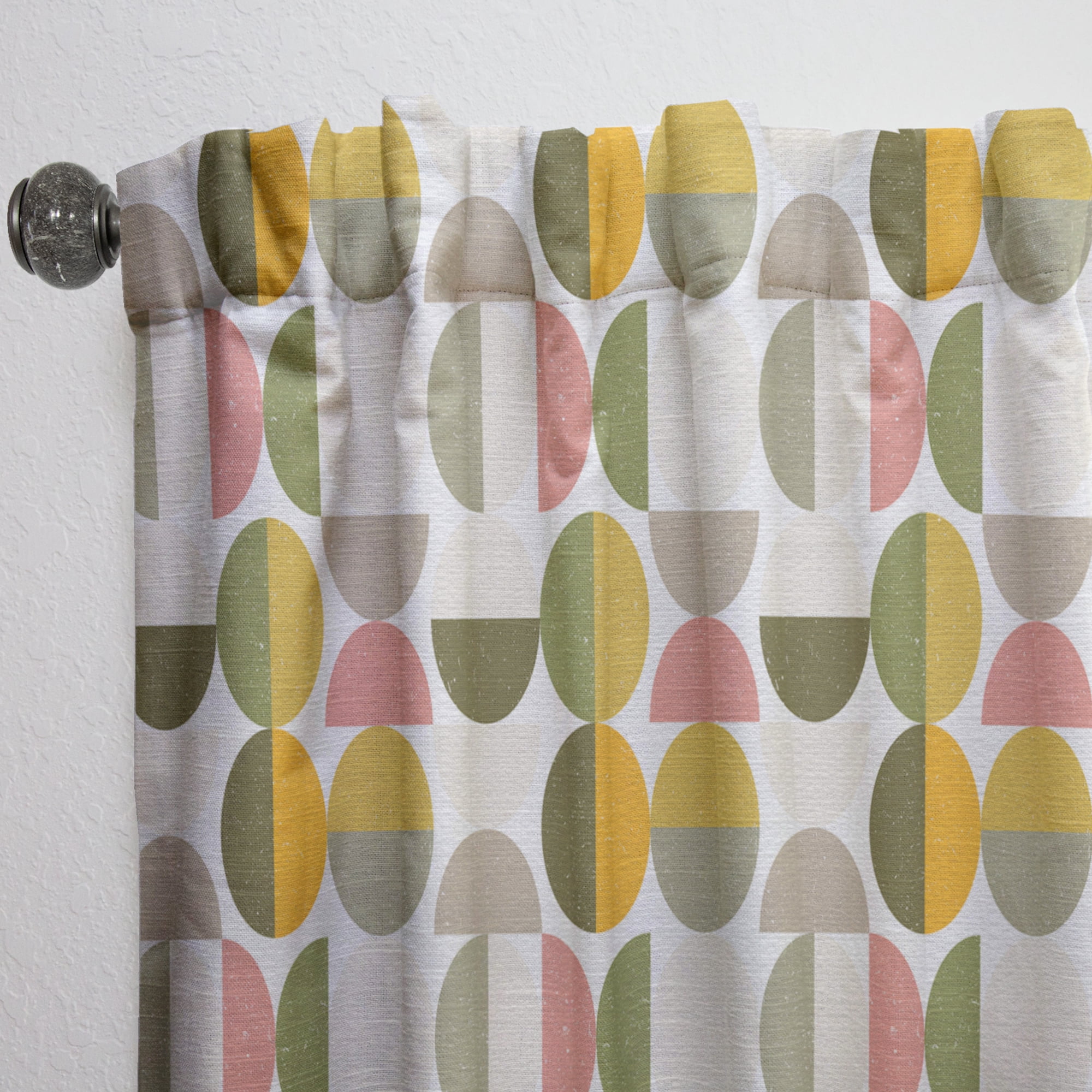 Designart 'Traditional Circular Design I' Mid-Century Modern Curtain Panel