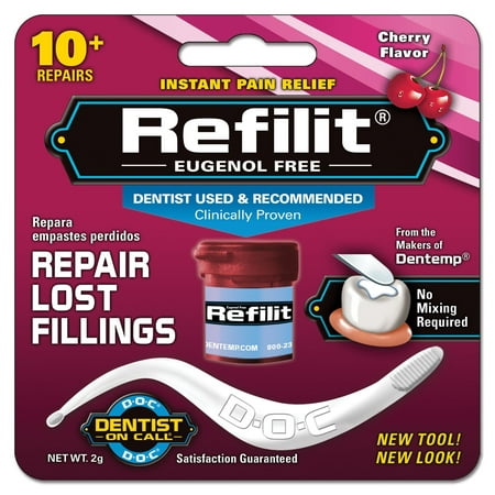 Dentist On Call Refilit Lost Filling Repair, Cherry, 10 (Best Temporary Filling Kit)
