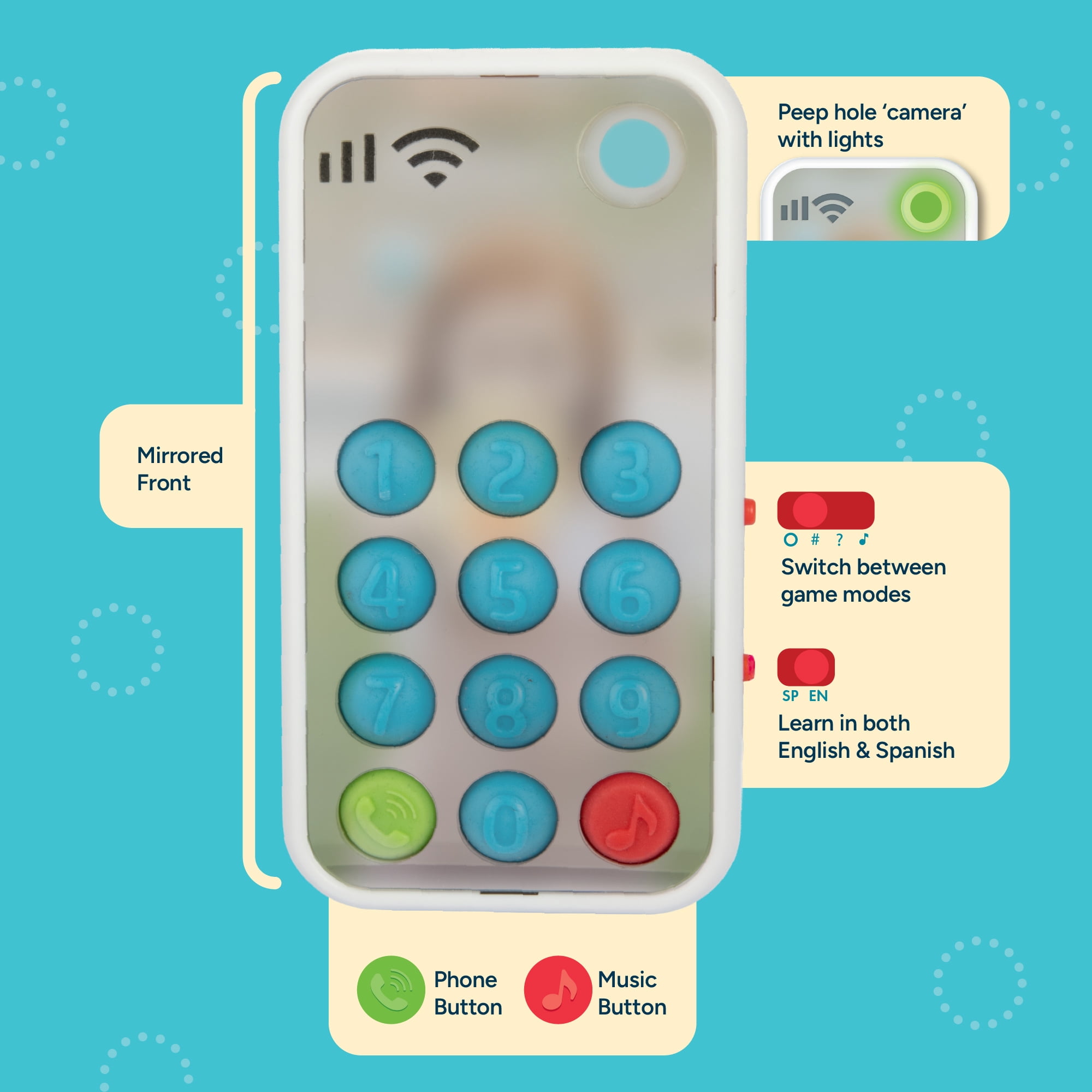Chuckle & Roar Pop It Phone Pretend Play for Children Ages 1-4+ by Buffalo Games