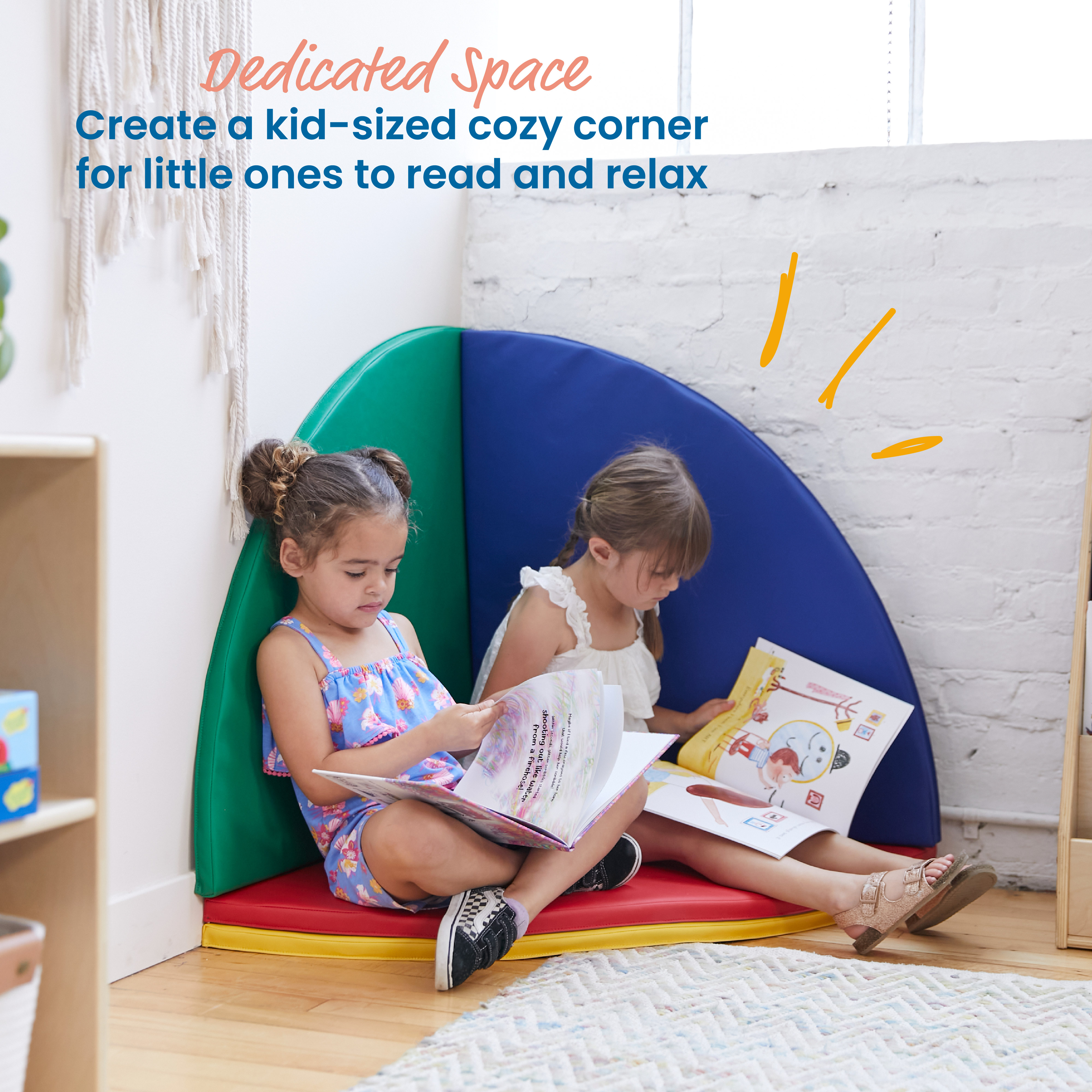 ECR4Kids SoftZone All-Around Modular Activity Play Mat, Reading Nook, Assorted, 4-Piece