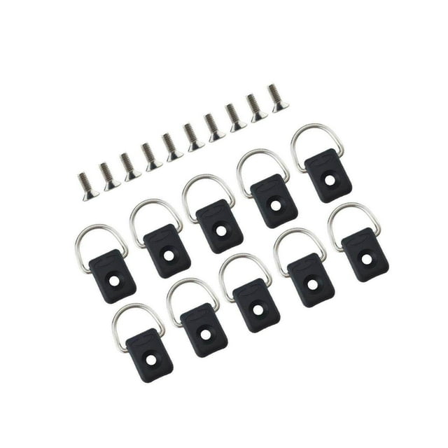 Marine 10pcs Canoe Kayak Stainless Steel Outfitting D-Ring Fishing Rigging w/ Screws