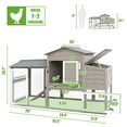 thumbnail image 3 of PETSCOSSET Chicken Coop with Run, Wooden Chicken Tractor with Nesting Box, Asphalt Roof, Gray, 3 of 8