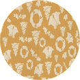 thumbnail image 1 of Ahgly Company Tapis Rond Lavable en Machine Intérieur Transitionnel Jaune, 7 Pieds Rond, 1 of 7