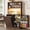Retro Brown, variant on ANPOO Farmhouse Kitchen Bakers Rack with 10 Gallon Tilt Out Trash Can Cabinet, Pantry Cabinet with LED Light, Power Outlet, Storage Shelf, 6-Tiers Tall Coffee Bar with Hutch for Kitchen Living Room