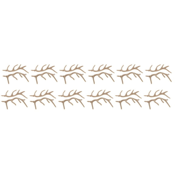 WINOMO Reindeer Craft Antlers Plastic Khaki Diy Crafts 12 Pairs 3.5X1.2In