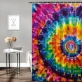 thumbnail image 2 of Awypu Art Abstract Tie Dye Yellow Green Red Color Modern Contemporary Design Ink Painting Decor Waterproof Shower Curtain Multiple Sizes Chic Modern Bathroom Decor White, 2 of 7