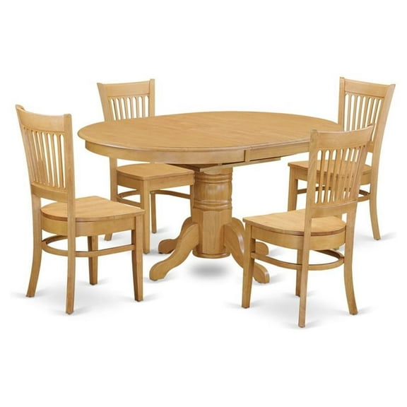 Atlin Designs 5-piece Dining Room Set with Table and 4 Chairs in Oak