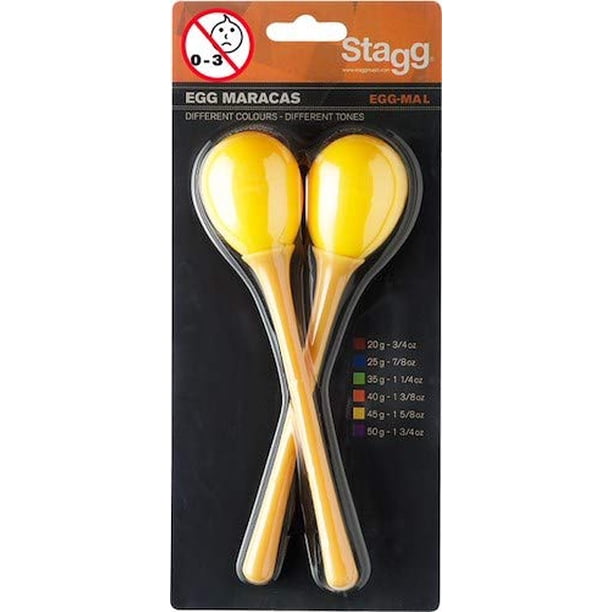 Stagg Long Handled Plastic Egg Maracas - Yellow - Walmart.ca
