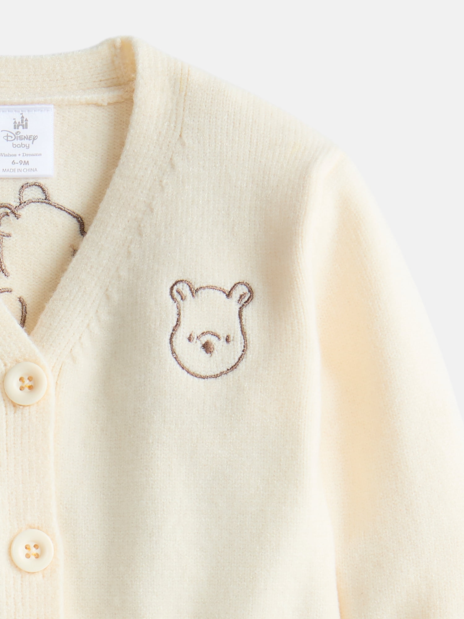 Disney Winnie the Pooh Baby Boy’s Embroidered Cardigan with Long Sleeves, Sizes 0/3M-18M