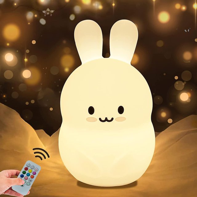 Luz Nocturna Luz Nocturna para Niños Lámpara De Noche para Bebé Luz Nocturna Led Lámpara para Guardería Lámpara Nocturna De Silicona Portátil con Control Remoto/Control Táctil/Colo