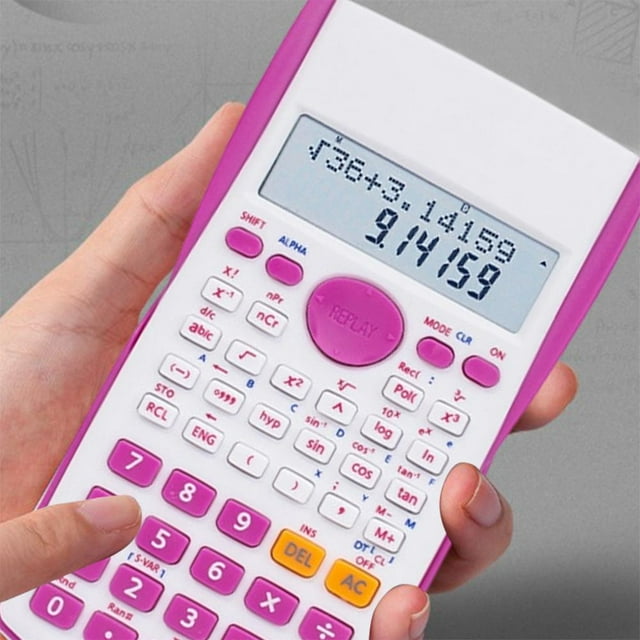 Scientific Calculator for Students, Battery Powered with Large Two Line LCD Display, Multiple Calculation Modes for Algebra Geometry Trigonometry, Independent Memory Storage