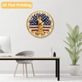 thumbnail image 5 of 12 Inch Patriotic Wall Clock, USA 250th Anniversary Wooden Round Wall Clocks with Silent Non-Ticking Quartz Movement, Battery Operated, Art Decor Hanging Clock for Kitchen, Bedroom, Living Room, 5 of 9