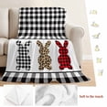 thumbnail image 5 of Easter Blanket Soft Cozy Warm Throw Blanket for Couch, Plush Fuzzy Flannel Fleece Blankets for Sofa, Cartoon Leopard Print Buffalo Plaid Rabbits Bed Blankets Lightweight Gifts for Women, 40"x60", 5 of 9