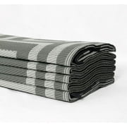 Auto Drive 9 x 12 Reversible Grey Greek Key RV Outdoor Patio Mat, Perfect for RV Patios and Garden Patios, Polypropylene