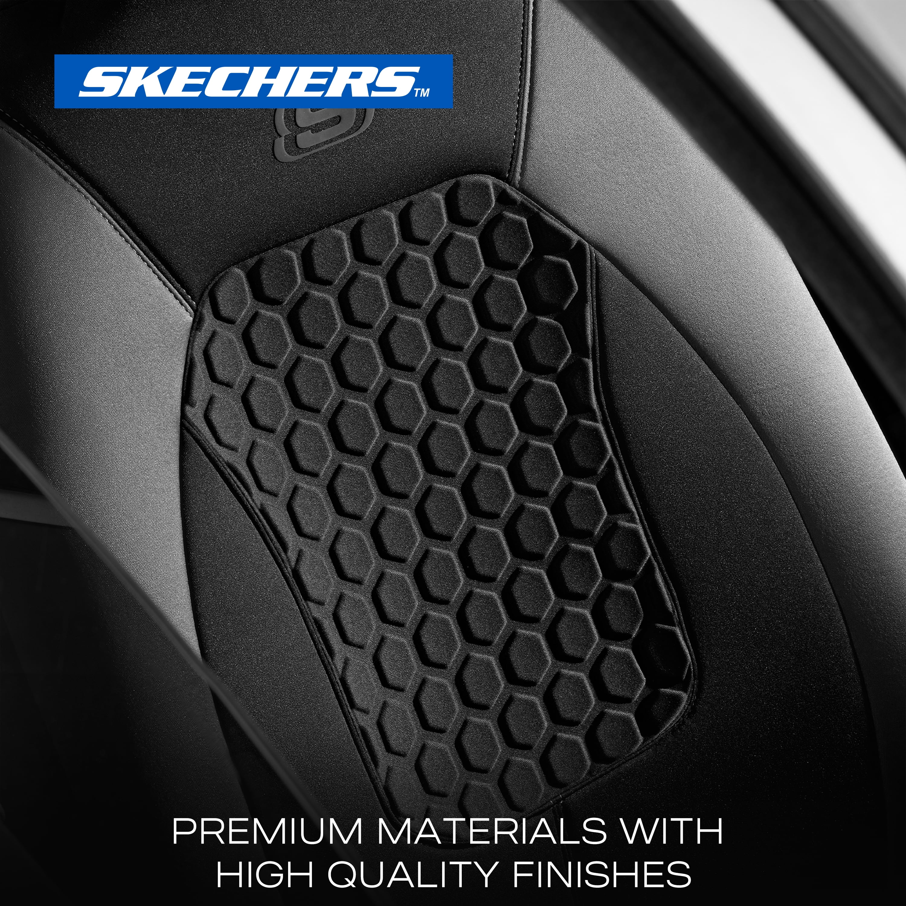 Skechers Gel Infused Car Seat Covers-Universal Fit, Grey 23SK83