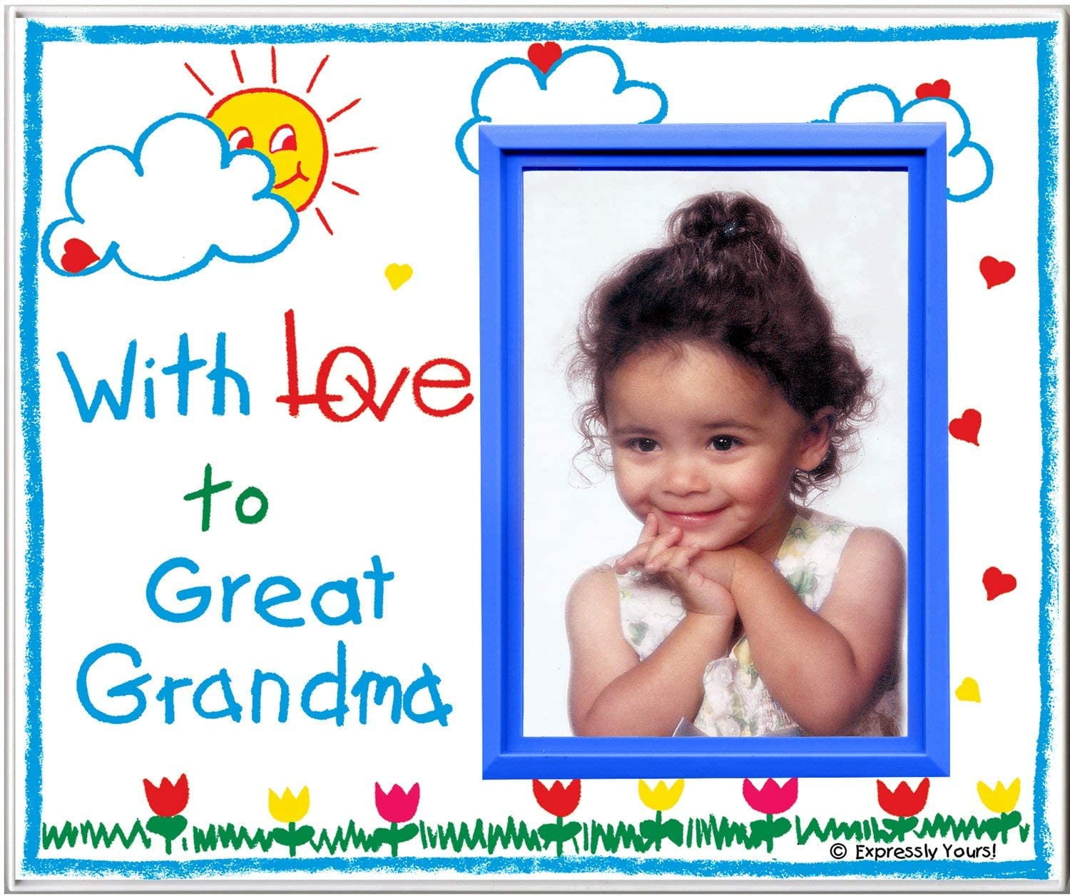 Expressly Yours! 'With Love to Great Grandma' Picture Frame Keepsake Gift for Great Grandparent, Tabletop Display, Holds 3.5 x 5' Photo