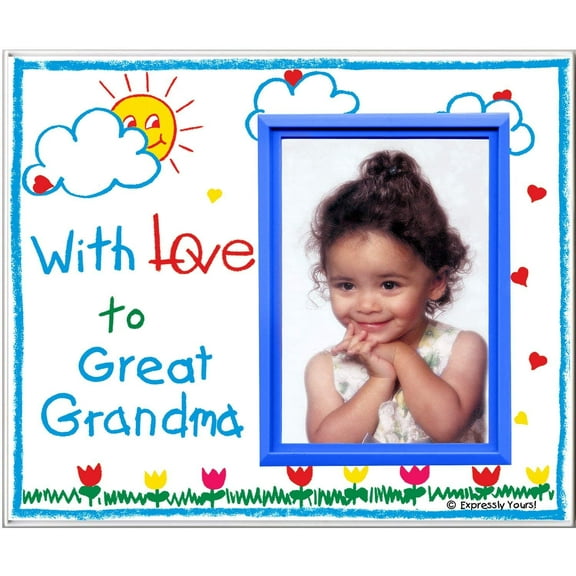 "With Love to Great Grandma" Picture Frame Keepsake Gift for Great Grandparent, Tabletop Display, Holds 3.5 x 5" Photo